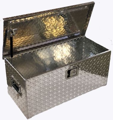 Image showing  Large Direct-Attach Aluminum Diamond Plate Tool Box for All Polaris Full-Size Rangers