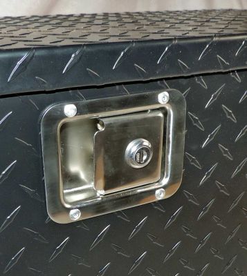 Image showing  Direct-Attach Aluminum Diamond Plate Large Tool Box for All Polaris Ranger Full-Size Models, Black