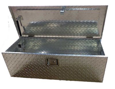 Image showing  Large Direct-Attach Aluminum Diamond Plate Tool Box for Polaris Mid-Size Rangers Only
