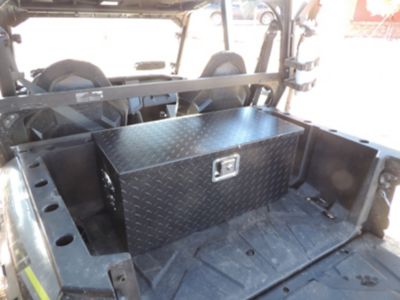 Image showing  Large Direct-Attach Aluminum Diamond Plate Tool Box for Polaris Mid-Size Rangers Only, Black