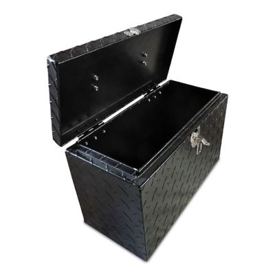Hornet Outdoors Small Universal Fit Diamond Plate Black Aluminum Tool Box, 16 in.