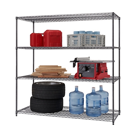 TRINITY PRO 4-Tier 72 in. x 30 in. x 72 in. Wire Shelving, Black Anthracite, 4,000 lb. Capacity, 111.25 lb.