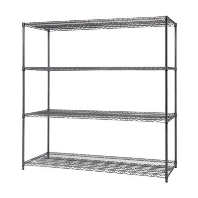 Image showing  4-Tier 72 in. x 30 in. x 72 in. PRO Wire Shelving, Black Anthracite, 4,000 lb. Capacity, 111.25 lb.
