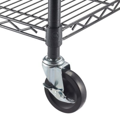 Image showing 5 th TRINITY 5-Tier 60 in. x 24 in. x 77 in. Commercial Wire Shelving with Wheels, Black Anthracite