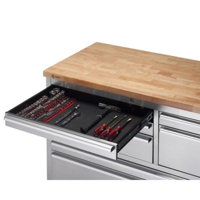 Image showing  48 in. x 26 in. 7-Drawer Stainless Steel Rolling Workbench