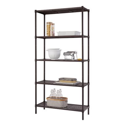 TRINITY 5-Tier Slat Shelving Rack, 36 in. x 14 in. x 72 in., Dark Bronze