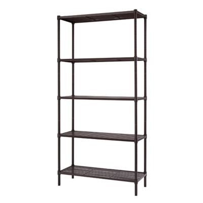 Image showing  36 in. x 14 in. x 72 in. 5-Tier Slat Shelving Rack, Dark Bronze
