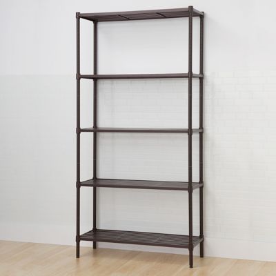 Image showing  36 in. x 14 in. x 72 in. 5-Tier Slat Shelving Rack, Dark Bronze