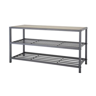 Image showing  3-Tier Shoe Bench, Slate Gray