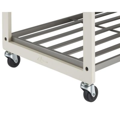 Image showing 5 th TRINITY 3-Bag White Laundry Cart, Champagne poles