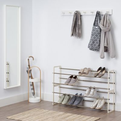 Image showing  Basics 2-Tier Expandable White Shoe Racks, 2-Pack
