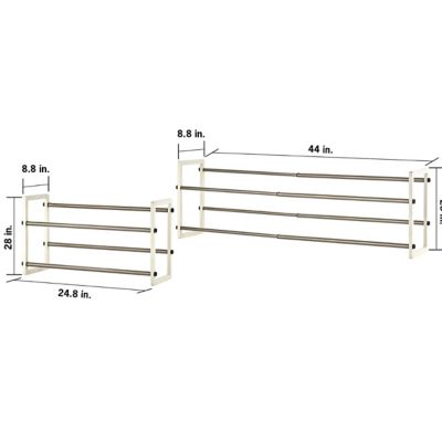 Image showing 6 th TRINITY Basics 2-Tier Expandable White Shoe Racks, 2-Pack