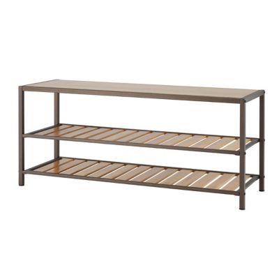 Image showing  3-Tier Bamboo Shoe Bench, 42 in. x 14 in. x 18 in., Bronze Anthracite