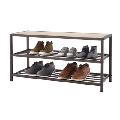 TRINITY 3-Tier Shoe Bench, Bronze Anthracite