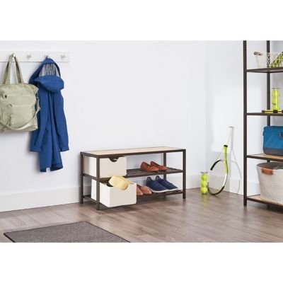 Image showing  3-Tier Shoe Bench with Baskets, Bronze Anthracite