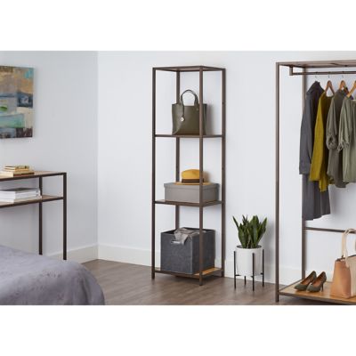 Image showing  15 in. x 20 in. x 72 in. 4-Tier Bamboo Shelving Tower