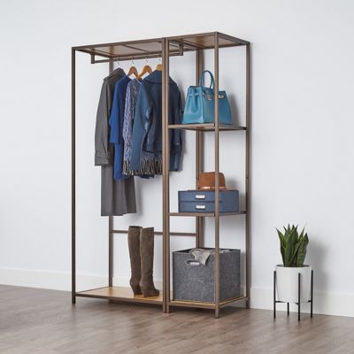 Image showing  2 pc. Modular Bamboo Closet Organizer Set, 45 in., Bronze Anthracite