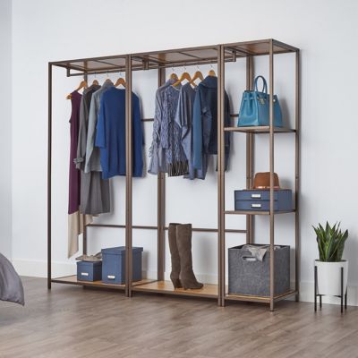 Image showing  2 pc. Modular Bamboo Closet Organizer Set, 45 in., Bronze Anthracite