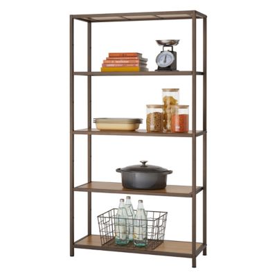 TRINITY 5-Tier Bamboo Shelving Rack, 32 in. x 12 in. x 60 in.