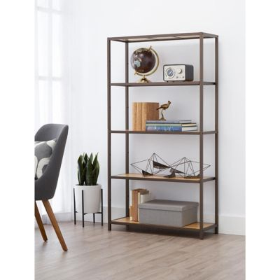 Image showing  32 in. x 12 in. x 60 in. 5-Tier Bamboo Shelving Rack
