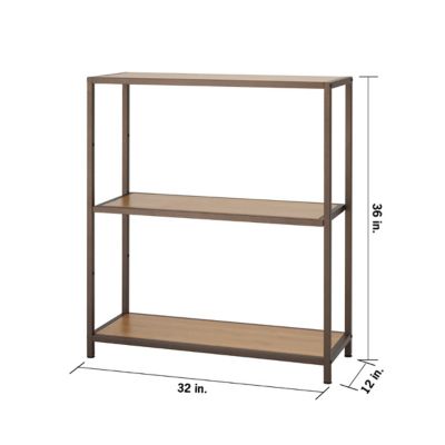 Image showing 5 th TRINITY 3-Tier Bamboo Shelving, 32 in. x 12 in. x 36 in.