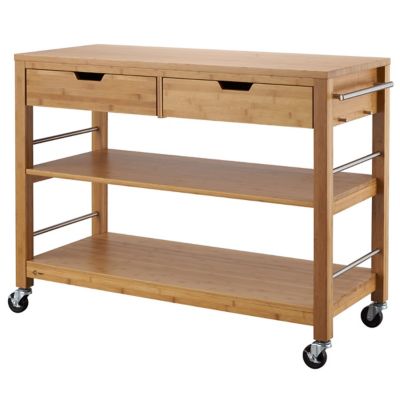 TRINITY EcoStorage Kitchen Island with Drawers, Bamboo