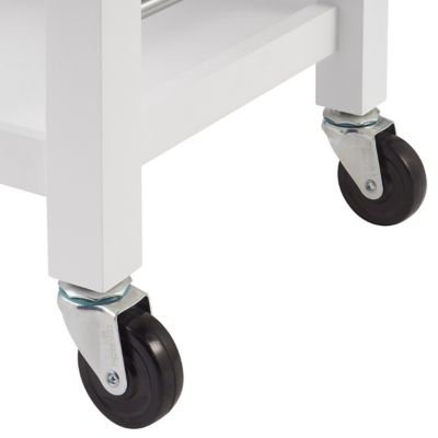 Image showing  200 lb. Capacity Kitchen Cart with Drawers and Tray, White
