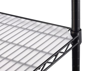 Image showing  4-Tier 48 in. x 18 in. x 72 in. Commercial Wire Shelving Rack with Liners and Wheels, Black