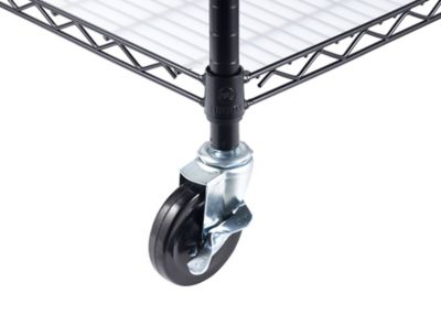 Image showing  4-Tier 48 in. x 18 in. x 72 in. Commercial Wire Shelving Rack with Liners and Wheels, Black