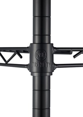 Image showing 5 th TRINITY 4-Tier 48 in. x 18 in. x 72 in. Commercial Wire Shelving Rack with Liners and Wheels, Black