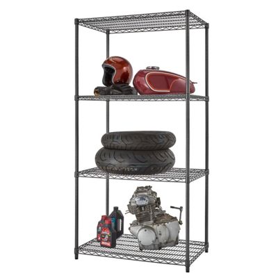 TRINITY 4-Tier 36 in. x 24 in. x 72 in. PRO Wire Shelving, Black Anthracite, 4,000 lb. Capacity, 58 lb.