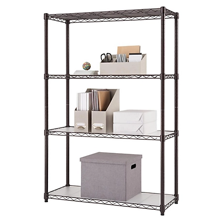 TRINITY 4-Tier Wire Shelving Rack with Liners, 36 in. x 14 in. x 54 in., Dark Bronze