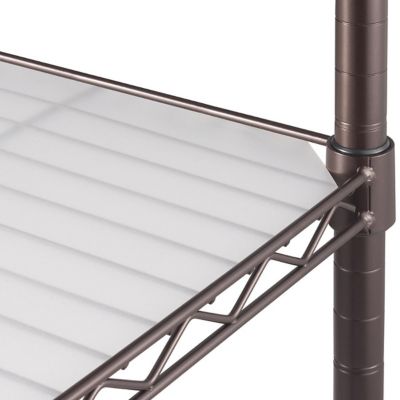 Image showing  4-Tier Wire Shelving Rack with Liners, Dark Bronze