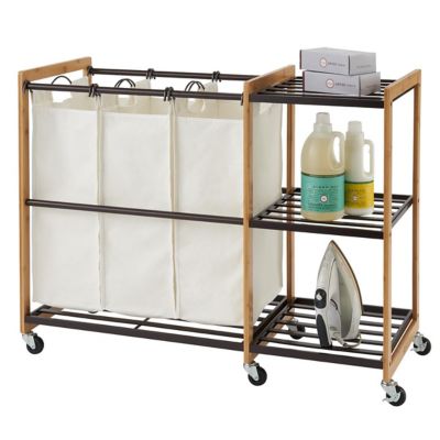Image showing  3-Bag Laundry Station with Wheels