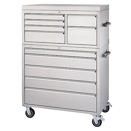 TRINITY 43 in. x 25 in. Stainless Steel Tool Chest Combo at