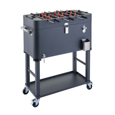 TRINITY 80 qt. Foosball Cooler with Detachable Tub and Cover, Charcoal Gray