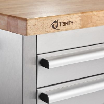 Image showing  66 in. x 19 in. 8-Drawer Stainless Steel Rolling Workbench