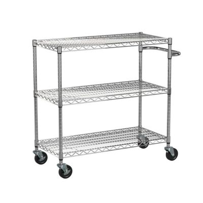 TRINITY EcoStorage 3-Tier 40.25 in. x 18 in. x 36 in. Kitchen Cart NSF, Chrome color