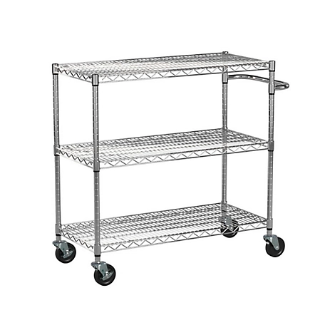 TRINITY EcoStorage 3-Tier 40.25 in. x 18 in. x 36 in. Kitchen Cart NSF, Chrome color