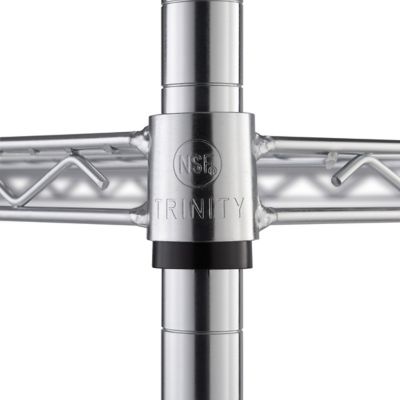 Image showing  5-Tier EcoStorage Commercial Wire Shelving Rack with Sidebar and Wheels, 36 in. x 18 in. x 72 in., Chrome Color