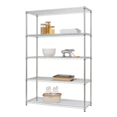 TRINITY 5-Tier EcoStorage Commercial Wire Shelving Rack, 48 in. x 18 in. x 72 in., Chrome Color