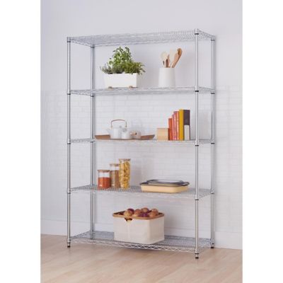 Image showing  48 in. x 18 in. x 72 in. 5-Tier EcoStorage Commercial Wire Shelving Rack, Chrome Color