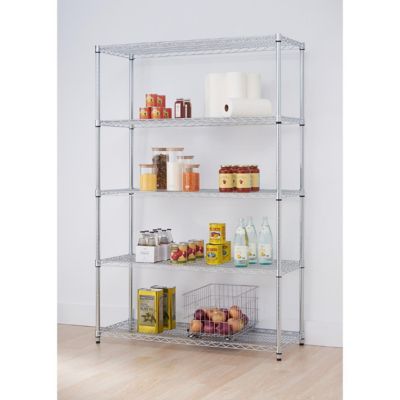 Image showing  48 in. x 18 in. x 72 in. 5-Tier EcoStorage Commercial Wire Shelving Rack, Chrome Color