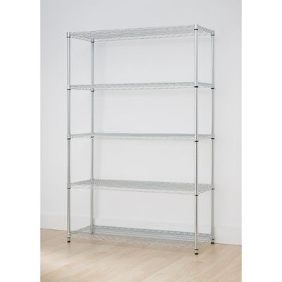 Image showing  48 in. x 18 in. x 72 in. 5-Tier EcoStorage Commercial Wire Shelving Rack, Chrome Color