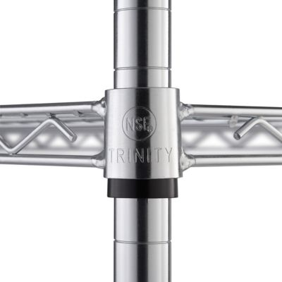 Image showing  5-Tier EcoStorage Commercial Wire Shelving Rack with Wheels, 60 in. x 24 in. x 72 in., Chrome Color