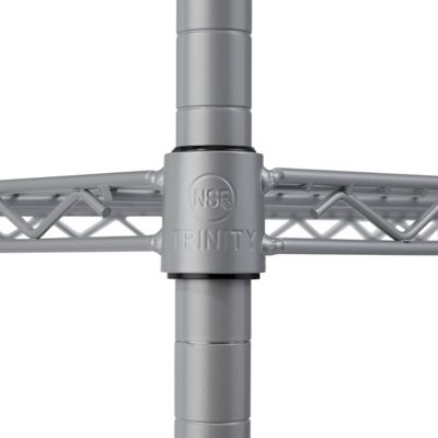 Image showing  5-Tier Epoxy Outdoor Wire Shelving with Wheels, Gray