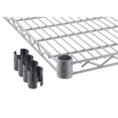 Image showing  5-Tier Epoxy Outdoor Wire Shelving with Wheels, Gray