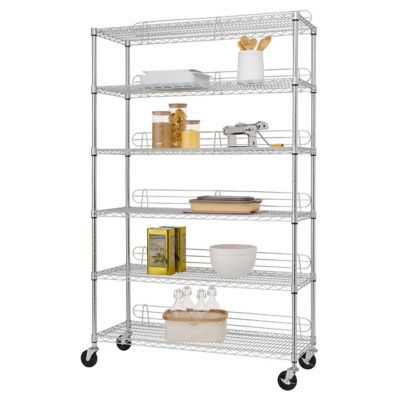 Trinity 6 Tier Wire Shelving Rack With, Wire Shelving 48 X 18 72