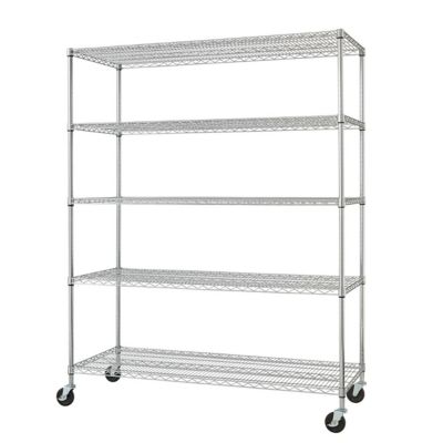 5 Tier Wire Shelving Rack With Wheels, Costco Metal Shelving With Wheels