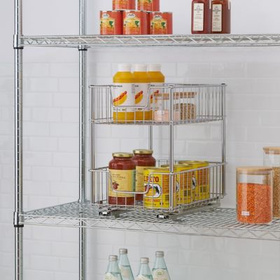 Image showing  2-Tier Sliding Wire Drawer, Chrome